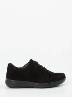 Semler – Bequem-Sneaker aus Veloursleder schwarz