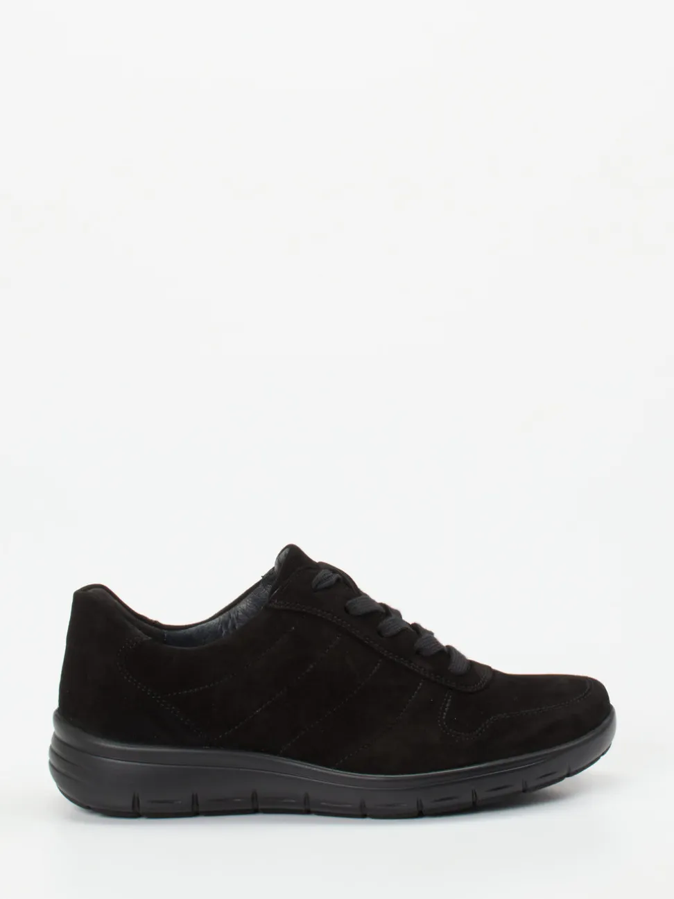 Semler – Bequem-Sneaker aus Veloursleder schwarz