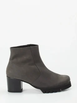 Semler – Blockabsatz-Stiefelette aus Nubukleder grau