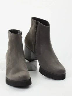Semler – Blockabsatz-Stiefelette aus Nubukleder grau