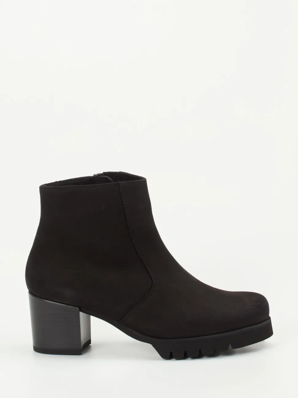 Semler – Blockabsatz-Stiefelette aus Nubukleder schwarz