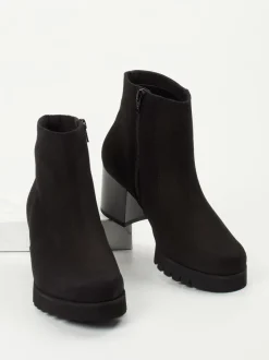 Semler – Blockabsatz-Stiefelette aus Nubukleder schwarz