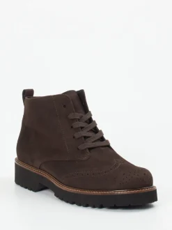 Semler – Brogue-Boots aus Veloursleder dunkelbraun