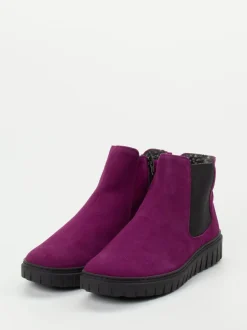 Semler – Chelsea Boots aus Veloursleder pflaume