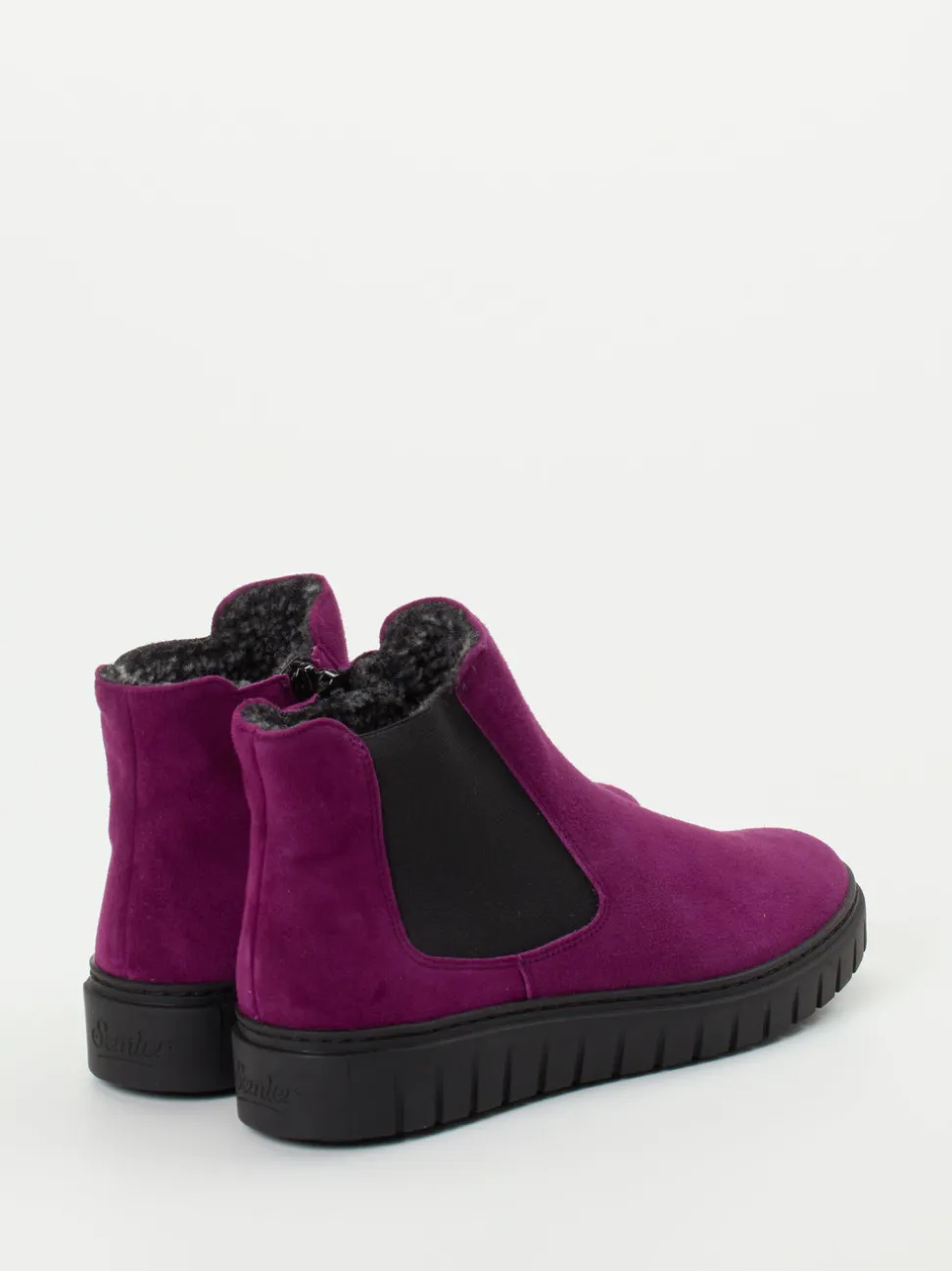 Semler – Chelsea Boots aus Veloursleder pflaume