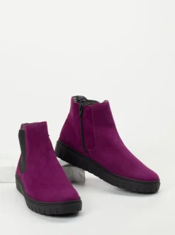 Semler – Chelsea Boots aus Veloursleder pflaume