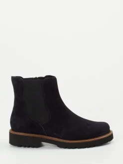 Semler – Chelsea Boots aus Veloursleder Blau