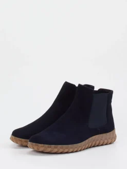 Semler – Chelsea Boots aus Veloursleder Dunkelblau