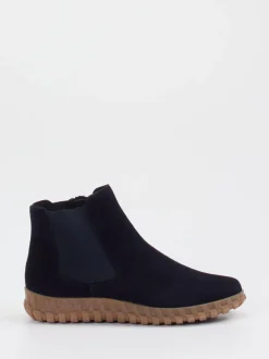 Semler – Chelsea Boots aus Veloursleder Dunkelblau