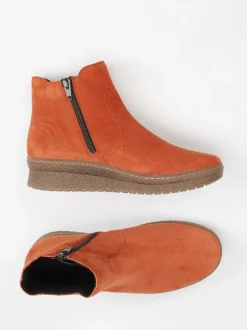 Semler – Chelsea-Stiefelette aus Veloursleder ziegelrot