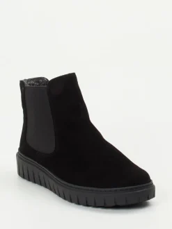 Semler – Chelsea-Stiefelette aus Veloursleder Schwarz