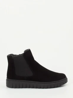 Semler – Chelsea-Stiefelette aus Veloursleder Schwarz