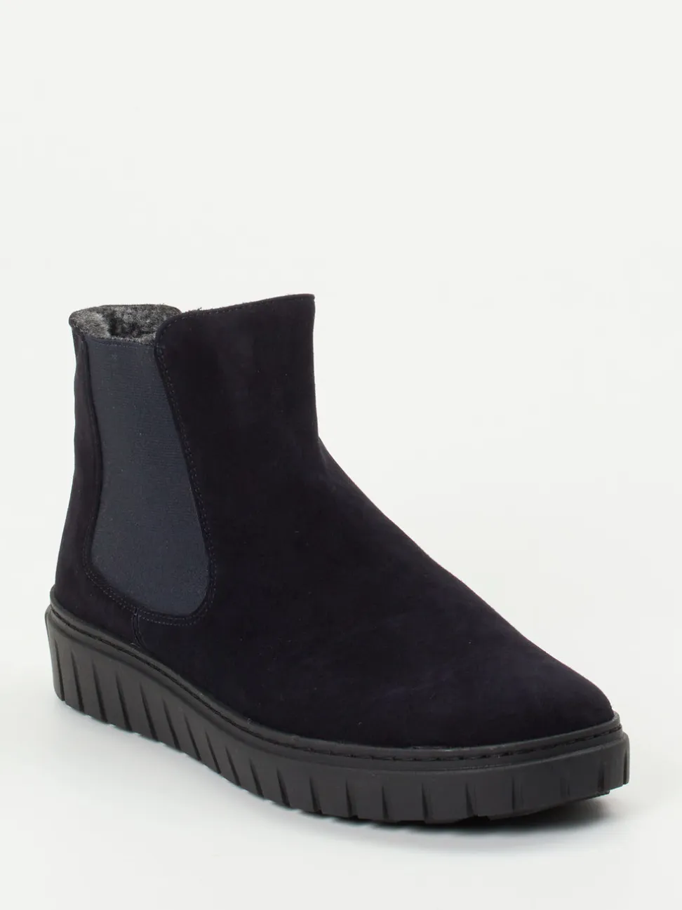 Semler – Chelsea-Stiefelette aus Veloursleder dunkelblau