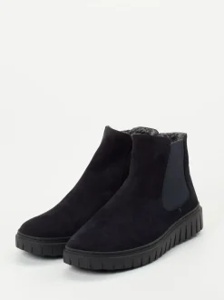 Semler – Chelsea-Stiefelette aus Veloursleder dunkelblau