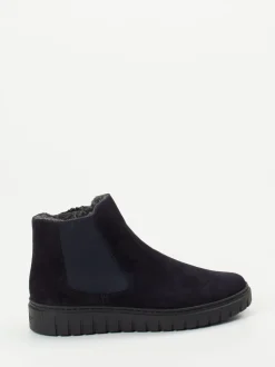Semler – Chelsea-Stiefelette aus Veloursleder dunkelblau