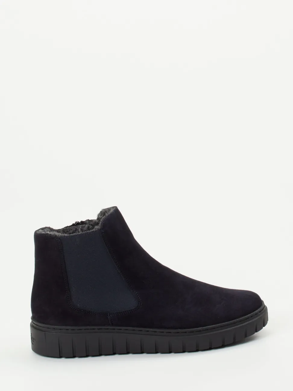 Semler – Chelsea-Stiefelette aus Veloursleder dunkelblau