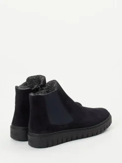 Semler – Chelsea-Stiefelette aus Veloursleder dunkelblau