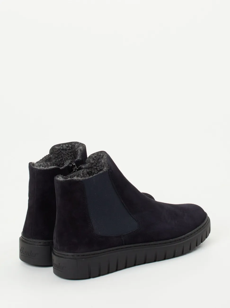 Semler – Chelsea-Stiefelette aus Veloursleder dunkelblau