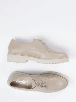 Semler – Derby-Schnürer aus Kalbleder Beige