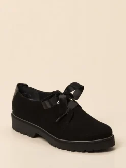 Semler – Derby-Schnürschuh aus Veloursleder Schwarz