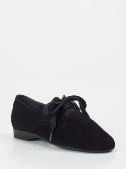 Semler – Derby-Schnürschuh aus Samtziegenleder Blau