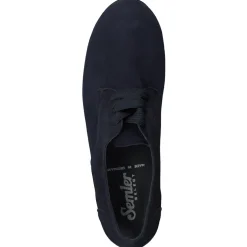 Semler – Derby-Schnürschuh aus Samtziegenleder Blau