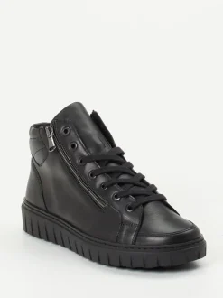 Semler – High-Top Sneaker aus Kalbleder schwarz