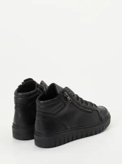 Semler – High-Top Sneaker aus Kalbleder schwarz