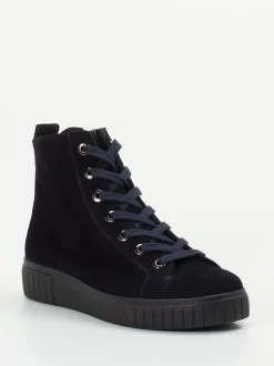 Semler – High-Top Sneaker aus Veloursleder in Blau