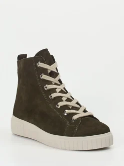 Semler – High-Top Sneaker aus Veloursleder grün
