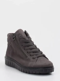 Semler – High-Top Sneaker aus Veloursleder grau