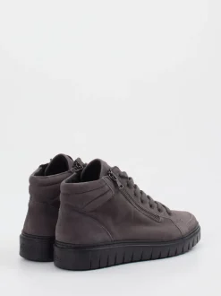 Semler – High-Top Sneaker aus Veloursleder grau
