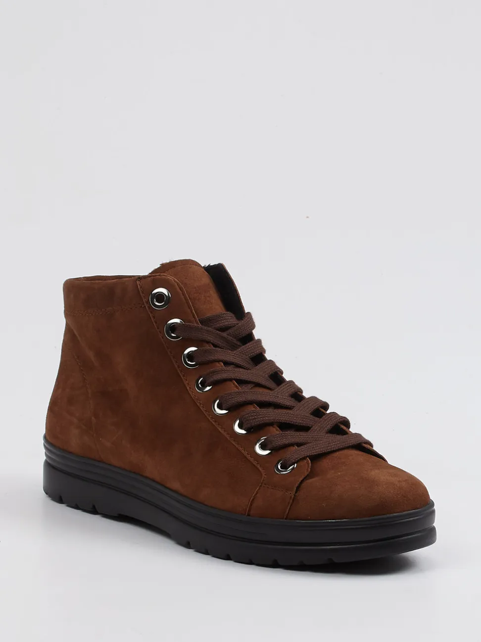 Semler – High-Top-Sneaker aus Veloursleder braun
