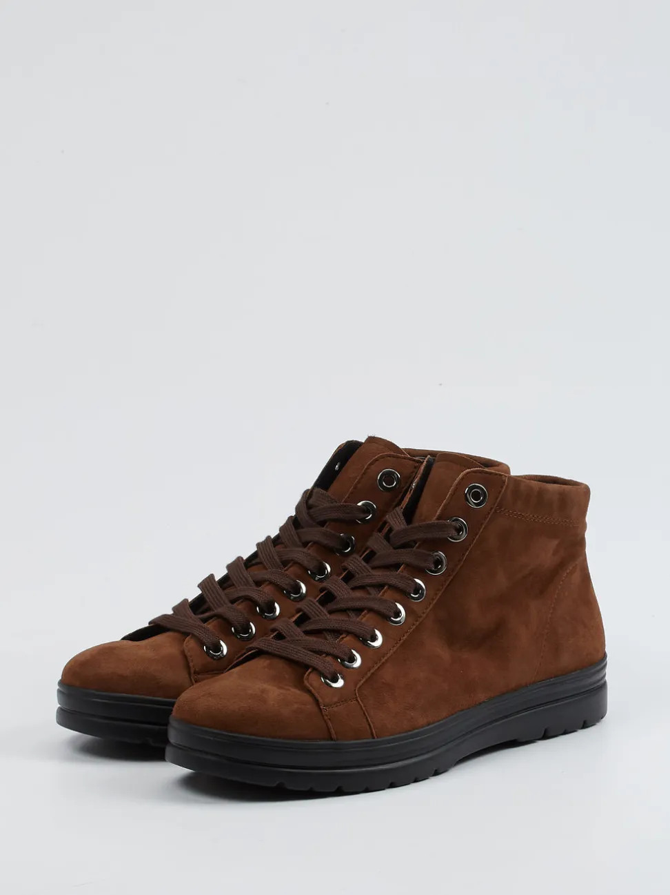 Semler – High-Top-Sneaker aus Veloursleder braun