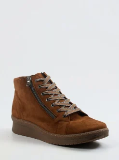 Semler – Keilabsatz-Boots aus Veloursleder braun
