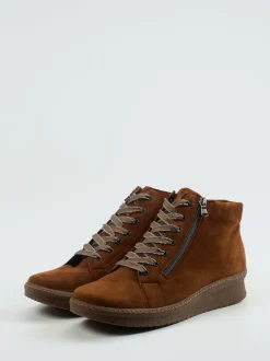 Semler – Keilabsatz-Boots aus Veloursleder braun