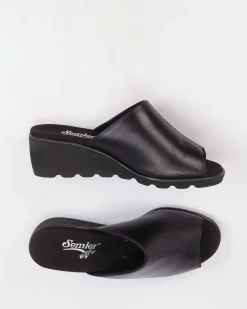 Semler – Keilabsatz-Pantolette aus Kalbleder Schwarz