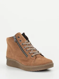 Semler – Keilboots aus Veloursleder cognacfarben