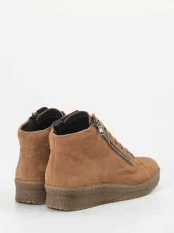 Semler – Keilboots aus Veloursleder cognacfarben
