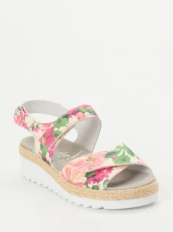 Semler – Keilsandale aus geprägtem Leder floral
