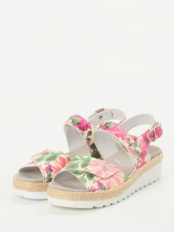 Semler – Keilsandale aus geprägtem Leder floral