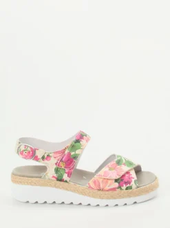 Semler – Keilsandale aus geprägtem Leder floral