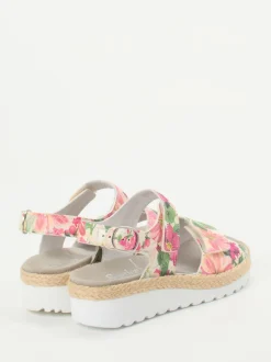 Semler – Keilsandale aus geprägtem Leder floral