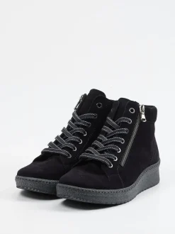 Semler – Keilsohlen-Boots aus Veloursleder Blau