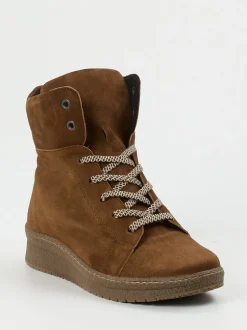 Semler – Keilstiefelette aus Veloursleder Braun