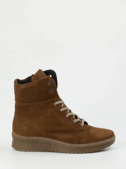 Semler – Keilstiefelette aus Veloursleder Braun