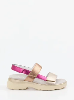 Semler – Klettsandale aus Metallic-Kalbleder multi