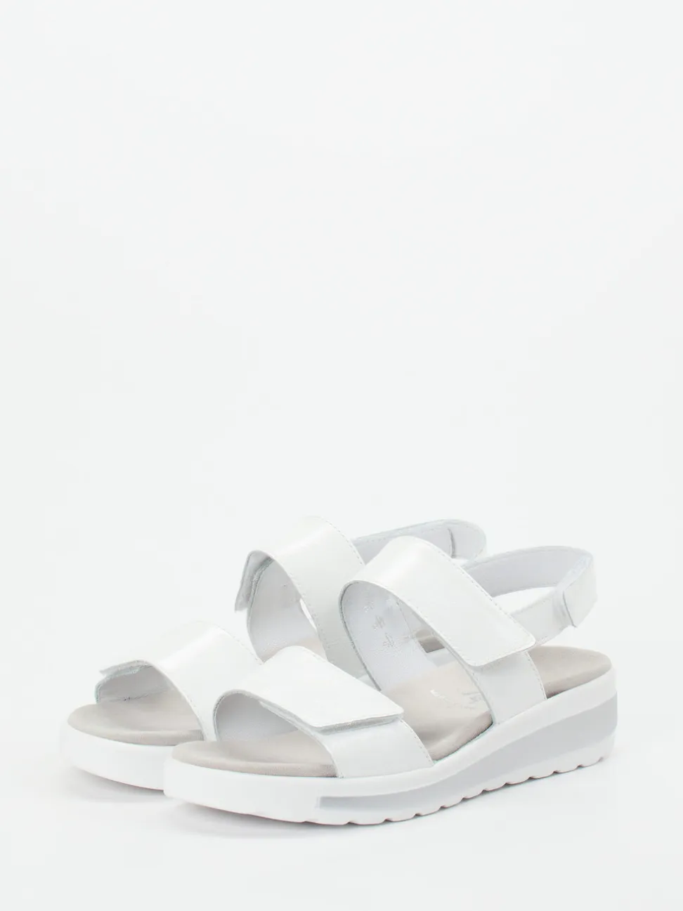 Semler – Klettsandalette aus Lackleder weiß