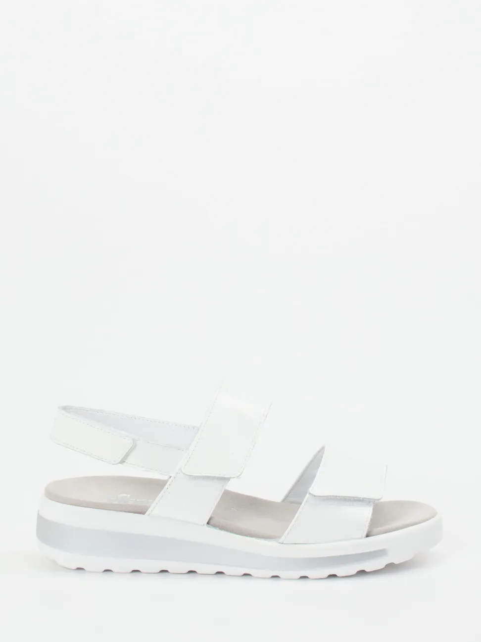 Semler – Klettsandalette aus Lackleder weiß