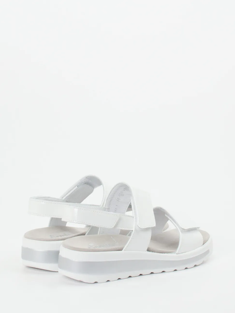 Semler – Klettsandalette aus Lackleder weiß